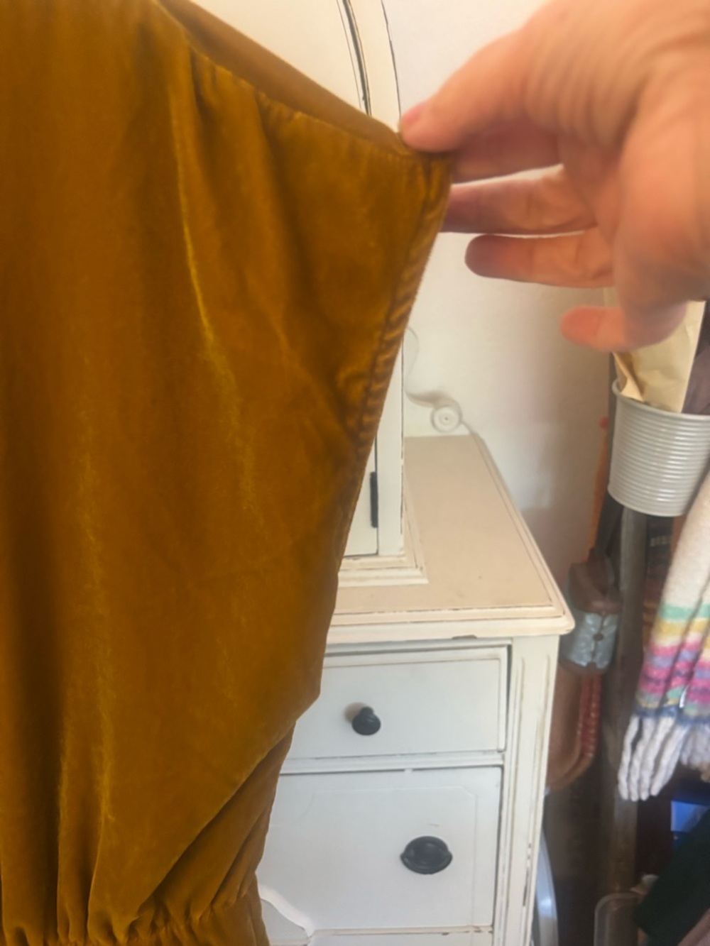GAP Mustard Yellow Velvet Short-Sleeve Dress - Picture 5 of 6
